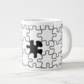 Het ontbrekende patroonpatroon van het puzzelstuk grote koffiekop (Voorkant rechts)