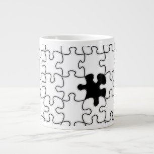 Het ontbrekende patroonpatroon van het puzzelstuk grote koffiekop