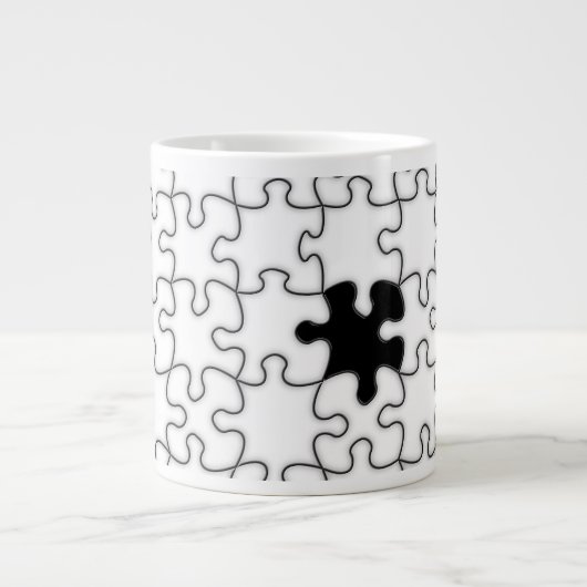 Het ontbrekende patroonpatroon van het puzzelstuk grote koffiekop (Voorkant)
