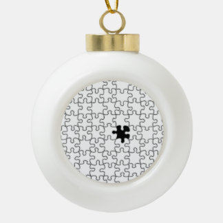 Het ontbrekende patroonpatroon van het puzzelstuk keramische bal ornament
