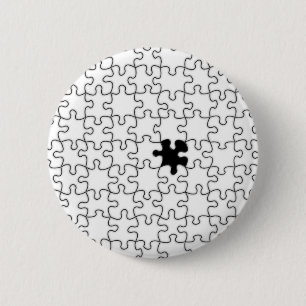 Het ontbrekende patroonpatroon van het puzzelstuk ronde button 5,7 cm