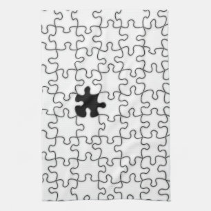 Het ontbrekende patroonpatroon van het puzzelstuk theedoek