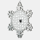 Het ontbrekende patroonpatroon van het puzzelstuk tin sneeuwvlok ornament (Rechts)