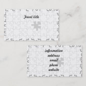 Het ontbrekende patroonpatroon van het puzzelstuk visitekaartje (Voorkant / Achterkant)
