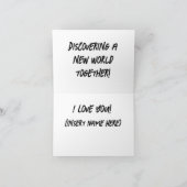 Het ontdekken van een nieuwe wereld samen groet kaart (Binnen)