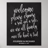 Het Onthaal van de bruiloft Kies een Zwarte en Wit Poster (Voorkant)