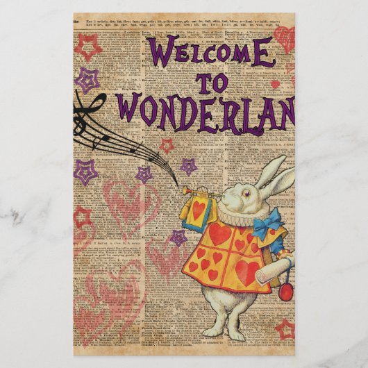 Het Onthaal van het konijn aan. Alice in Briefpapier (Voorkant)