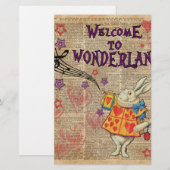 Het Onthaal van het konijn aan. Alice in Briefpapier (Voorkant / Achterkant)