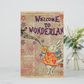 Het Onthaal van het konijn aan. Alice in Briefpapier (Staand voorkant)