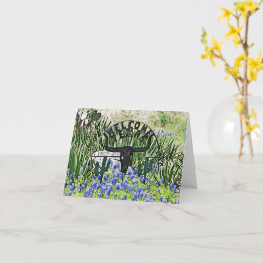 Het Onthaal van Texas Bluebonnet Kaart (Gele Bloem)