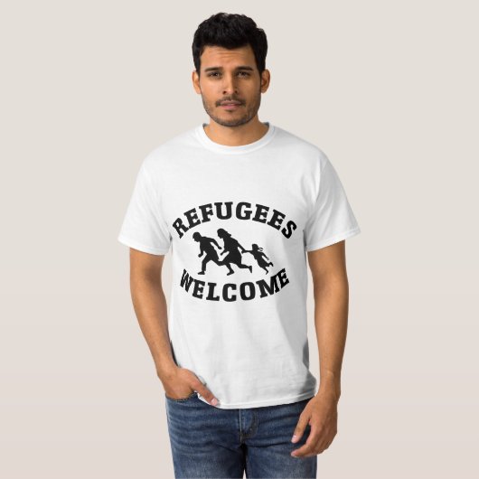 Het Onthaal van vluchtelingen T-shirt (Voorkant volledig)