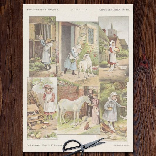 Het ontkoppelen van landbouwhuisdieren tissuepapier