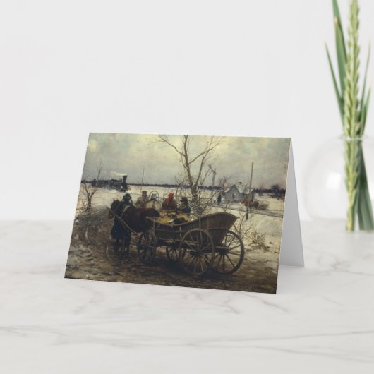 Het ontmoeten van de Trein Feestdagen Kaart (Voorkant)