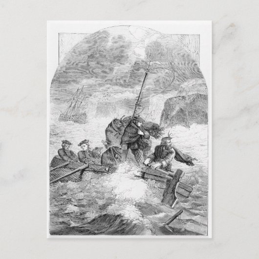 Het ontsnappen van de jonge voortender briefkaart (Voorkant)