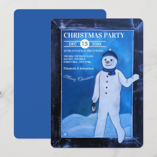 Het Ontsnappingsfeest van de Sneeuwman met Kerst Kaart (Voorkant / Achterkant)
