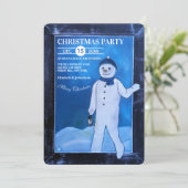 Het Ontsnappingsfeest van de Sneeuwman met Kerst Kaart (Staand voorkant)