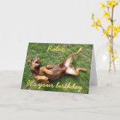 Het ontspannen doberman hond kaart (Gele Bloem)