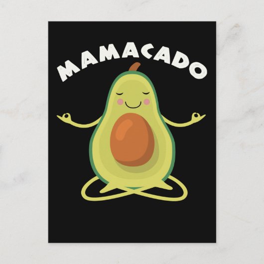 Het ontspannen van Avocado Yoga Moeder Briefkaart (Voorkant)