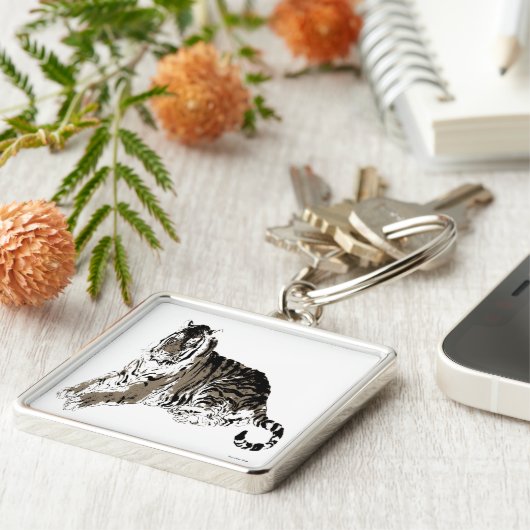 Het ontspannen van de Sleutelhanger van de Tijger (Zijkant)