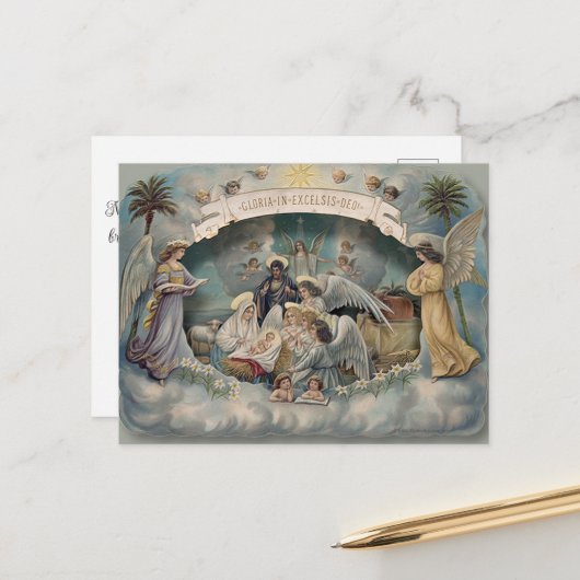 Het ontstaan van Jesus Holiday Briefkaart (Voorkant / Achterkant in situ)