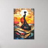 Het ontstaan van Venus Glas in lood Mozaïek Canvas Afdruk (Voorkant)