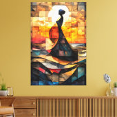 Het ontstaan van Venus Glas in lood Mozaïek Canvas Afdruk (Insitu (Woonkamer))