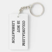 Het ontwaken: kolonialisme is geen bevrijding sleutelhanger (achterkant)