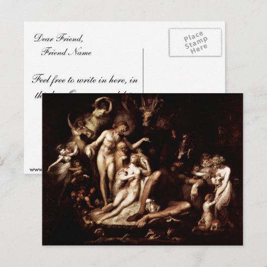 Het ontwaken van de griekse koningin Titania door  Briefkaart (Voorkant / Achterkant)
