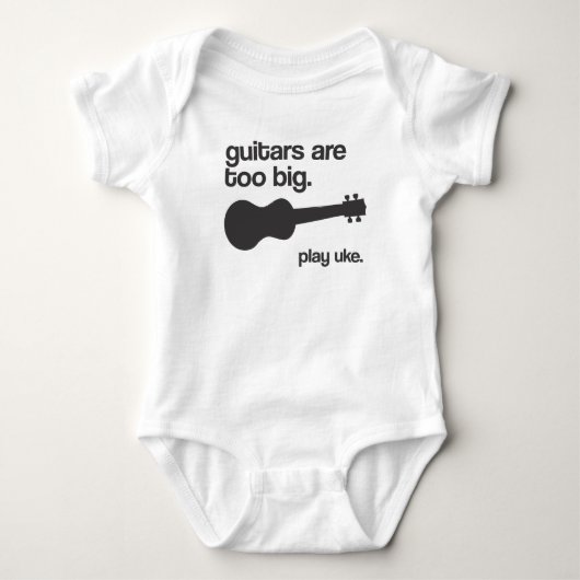 Het ontwerp "gitaren zijn te groot" t-shirt (Voorkant)