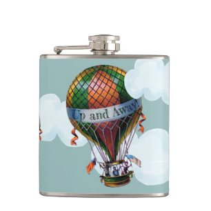 Het ontwerp 'Heteluchtballon met wolken - personal Heupfles