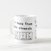 Het ontwerp periodieke lijstnaam mok (Voorkant links)