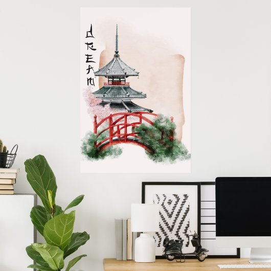 Het ontwerp uit de Okinawa-reeks 10 Poster (Thuiskantoor)