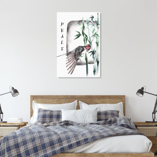 Het ontwerp uit de Okinawa-reeks 11 Canvas Afdruk (Insitu (Slaapkamer))