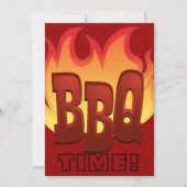 het ontwerp van de bbq - vlamtekst nodigt uit kaart (Voorkant)