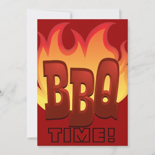 het ontwerp van de bbq - vlamtekst nodigt uit kaart (Voorkant)