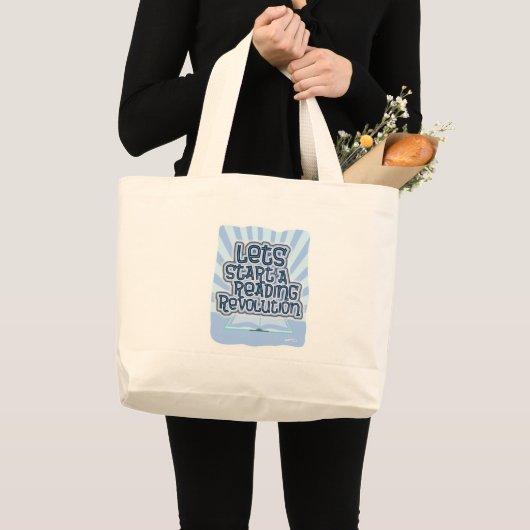 Het ontwerp van de bladwijzer van de Reading Revol Grote Tote Bag (Voorkant (product))