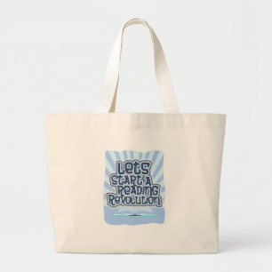 Het ontwerp van de bladwijzer van de Reading Revol Grote Tote Bag
