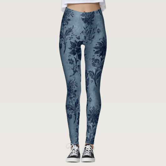 Het ontwerp van de blauwe Velvet reeks 9 Leggings (Voorkant)