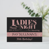 Het ontwerp van de dames nachtuitnodiging kaart (Staand voorkant)