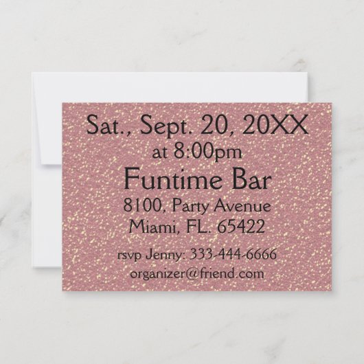 Het ontwerp van de dames nachtuitnodiging kaart (Achterkant)