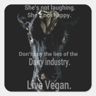 Het ontwerp van de dierenrechten van Lies (zuivel) Vierkante Sticker