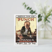 HET ONTWERP VAN DE DRUK VAN DE HEER PUNCH ALMANAC BRIEFKAART (Staand voorkant)