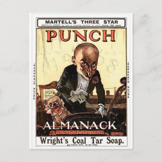 HET ONTWERP VAN DE DRUK VAN DE HEER PUNCH ALMANAC BRIEFKAART (Voorkant)