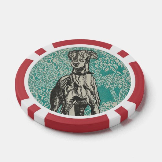 Het ontwerp van de edelhond: de windhond (1912) poker chips (Enkel)