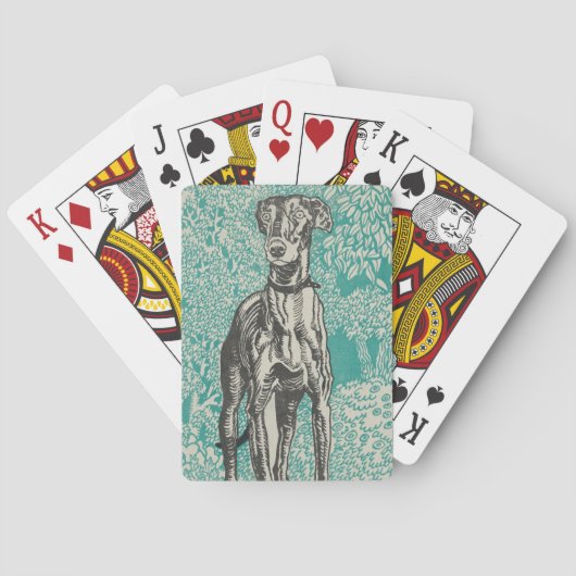 Het ontwerp van de edelhond: de windhond (1912) pokerkaarten (Achterkant)