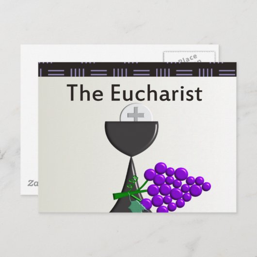 Het ontwerp van de Eucharistisch Chalice en de Gra Briefkaart (Voorkant / Achterkant)