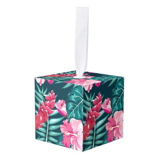 Het ontwerp van de Exotic Pink Flowers Decoratie (Voorkant hoekig)