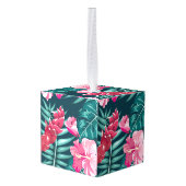 Het ontwerp van de Exotic Pink Flowers Decoratie (Achter hoekig)