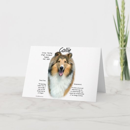 Het Ontwerp van de Geschiedenis van de collie Feestdagen Kaart (Voorkant)