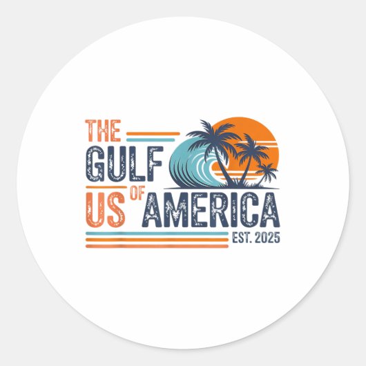 Het ontwerp van de Golf van Amerika - Golf van Ame Ronde Sticker (Voorkant)